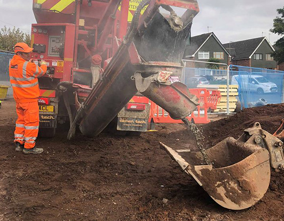 Accumix Concrete vehicle on site